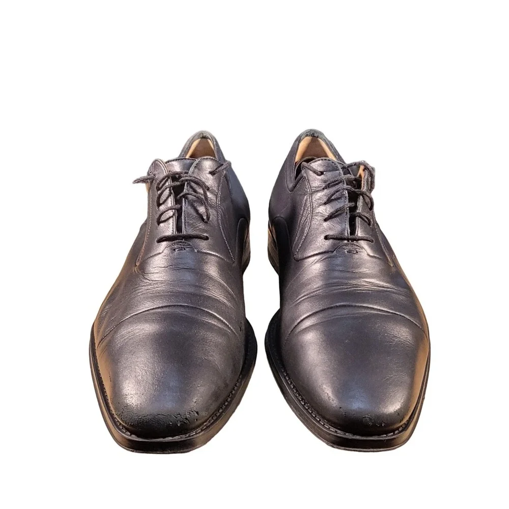Magnanni Mens Black‎ Leather Cap Toe Oxford Dress Shoes Size 13 D Made in Spain